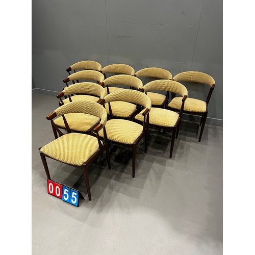 55 - 10 Rare johannes Anderson mobelfabrik BA113 mid century dining chairs for Anderson mobelfabrik