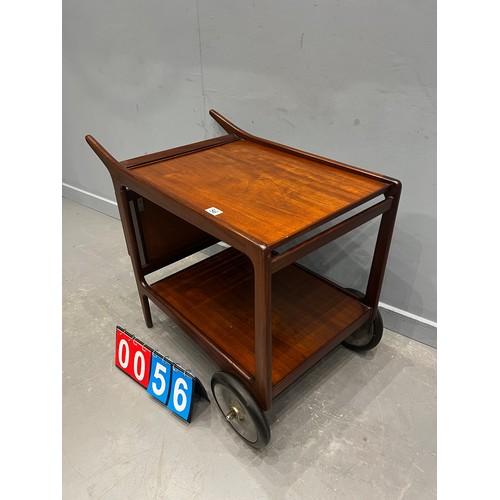 56 - Danish teak mid century trolley