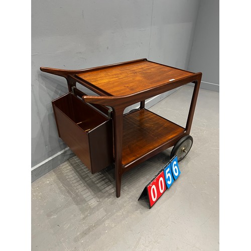 56 - Danish teak mid century trolley