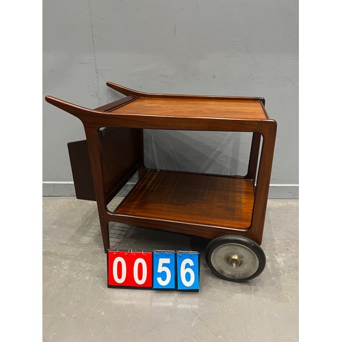 56 - Danish teak mid century trolley