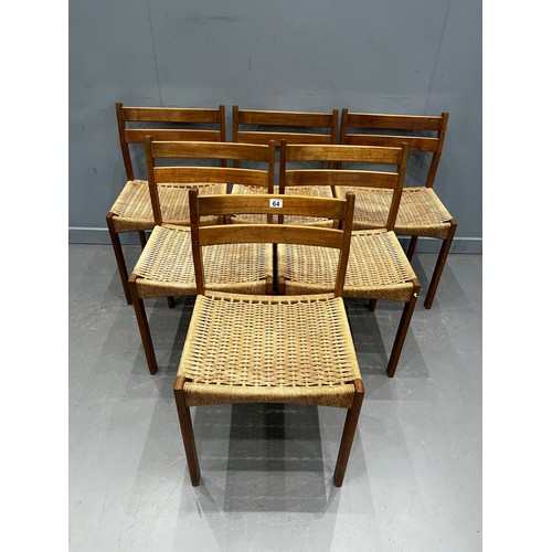 64 - 6 Danish mogens kold cord chairs by arne hovmand olsen