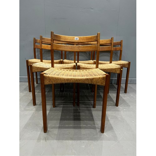 64 - 6 Danish mogens kold cord chairs by arne hovmand olsen