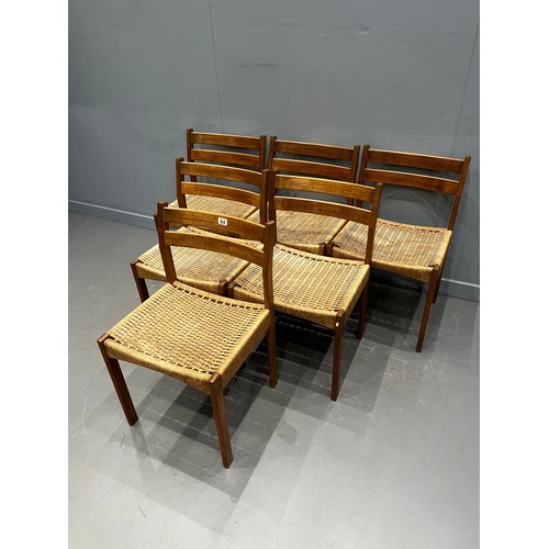 64 - 6 Danish mogens kold cord chairs by arne hovmand olsen