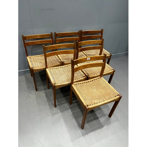 64 - 6 Danish mogens kold cord chairs by arne hovmand olsen