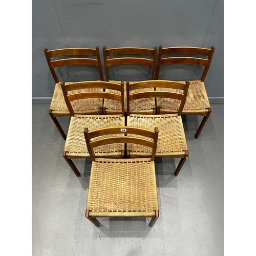 64 - 6 Danish mogens kold cord chairs by arne hovmand olsen