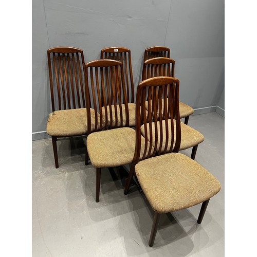 70 - 6 Danish Teak dining chairs by dyrlund