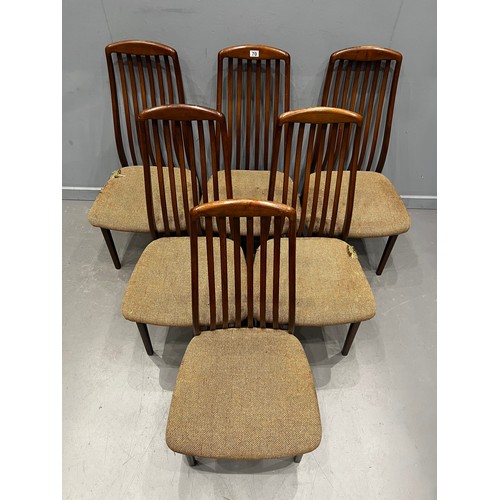 70 - 6 Danish Teak dining chairs by dyrlund