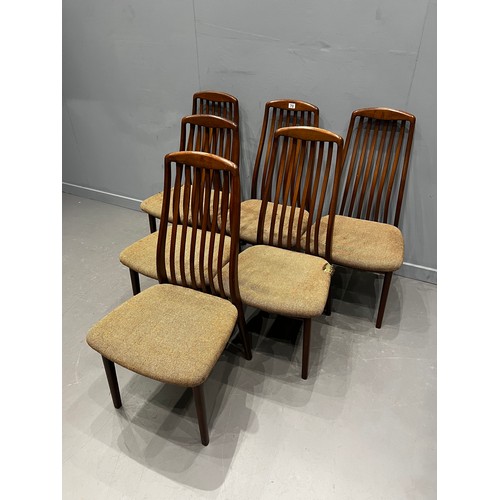 70 - 6 Danish Teak dining chairs by dyrlund