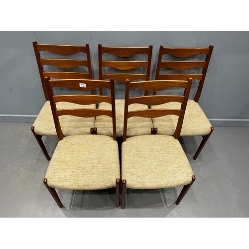 72 - Set of 5 danish dining chairs arne wahl inverson for glyngore stolefabrik