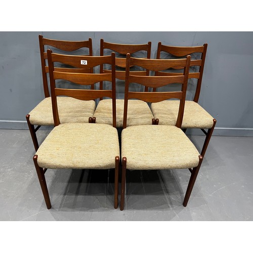 72 - Set of 5 danish dining chairs arne wahl inverson for glyngore stolefabrik