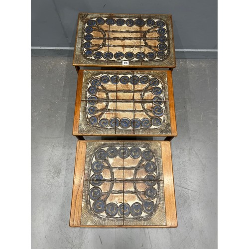 78 - Danish ceramic tile top nest by ox art for trioh