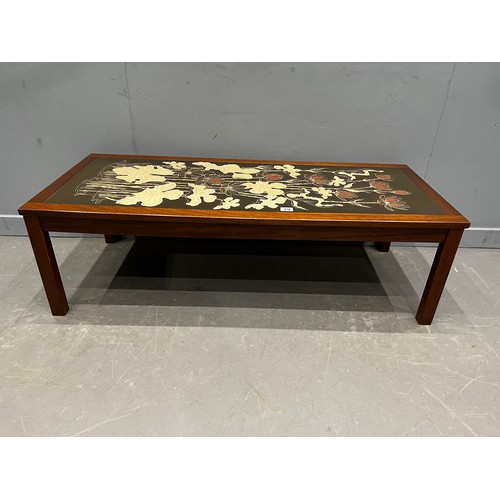 79 - Danish style floral top coffee table