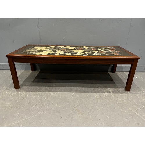 79 - Danish style floral top coffee table