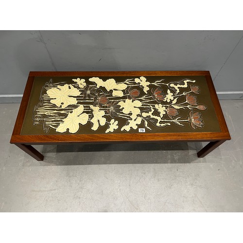 79 - Danish style floral top coffee table