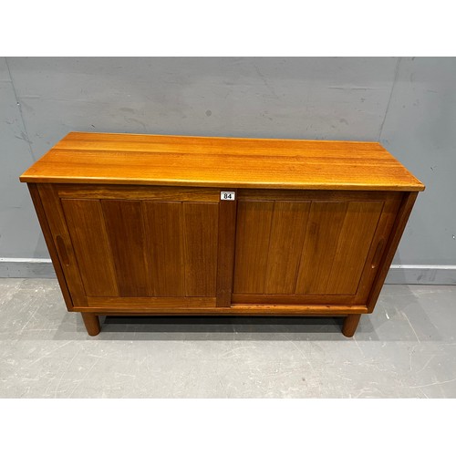 84 - Small mid century sliding door cabinet/sideboard