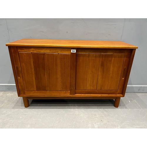 84 - Small mid century sliding door cabinet/sideboard