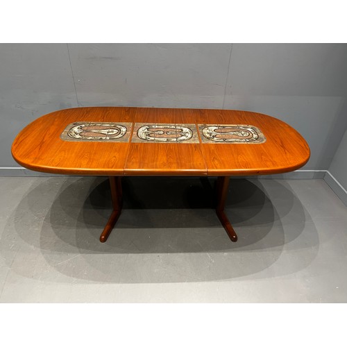 97 - Danish oval tile top dining table by AM mobler