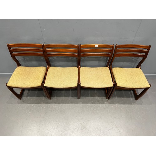 101 - 4 Mid century dining chairs by port wood