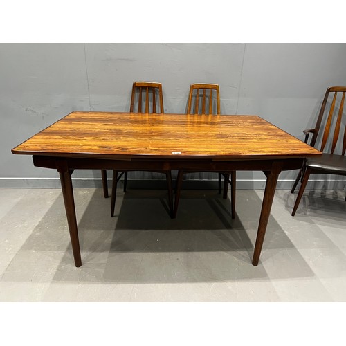 106 - Danish rosewood dining table by Arne vodder for Vamo sonderborg + 8 rosewood dining chairs by Niels ... 