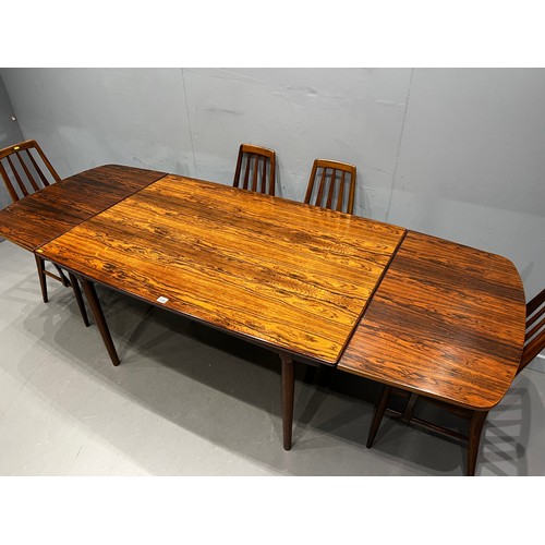 106 - Danish rosewood dining table by Arne vodder for Vamo sonderborg + 8 rosewood dining chairs by Niels ... 