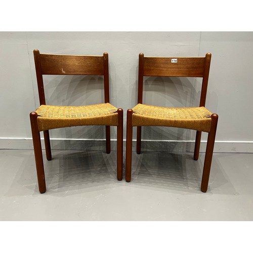 114 - 2 Danish papercord chairs by arne hovmand-olsen for mogers kold