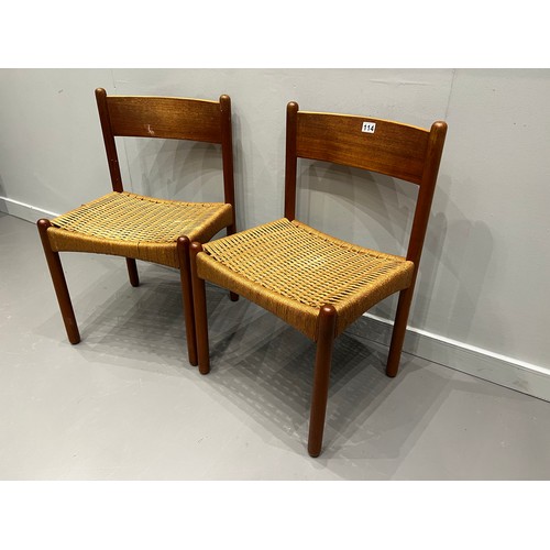 114 - 2 Danish papercord chairs by arne hovmand-olsen for mogers kold