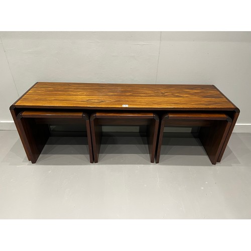 117 - Danish RARE coffee table + nest of 3 by jensen forkjaer