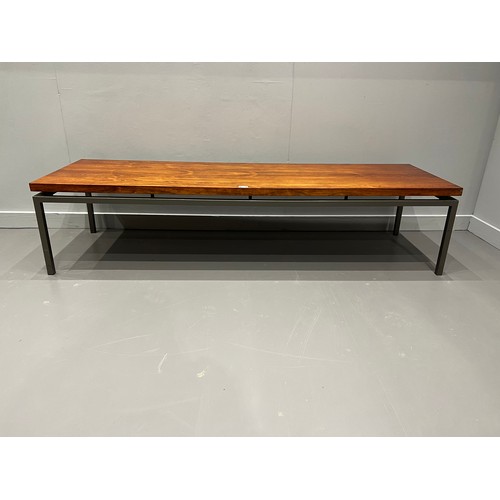 121 - Chrome & rosewood mid century coffee table for merrow associates