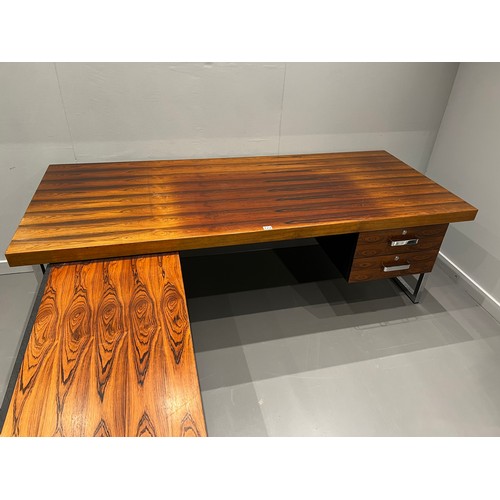 122 - Gordon Russel rosewood & chrome large desk