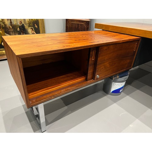 122 - Gordon Russel rosewood & chrome large desk