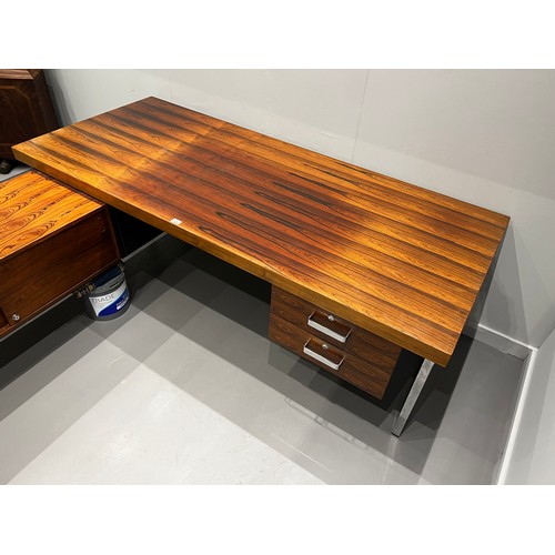 122 - Gordon Russel rosewood & chrome large desk