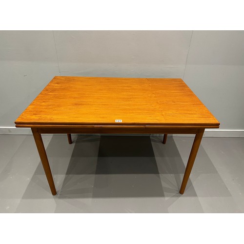 127 - Mid century danish draw leaf table by s.burchardt/Nielsen for mobel fabrik