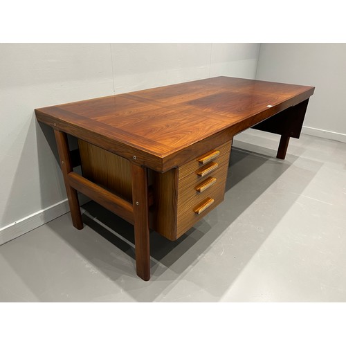 137 - Danish Mid C desk by Arne Vodder for Siblast + Tambour front Mid Century teak sideboard H 26