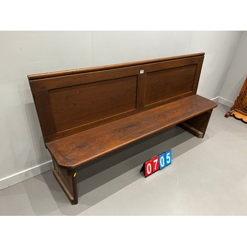 705 - Victorian church pew pitch pine