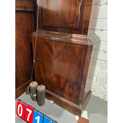 714 - English antique skipton grandfather clock