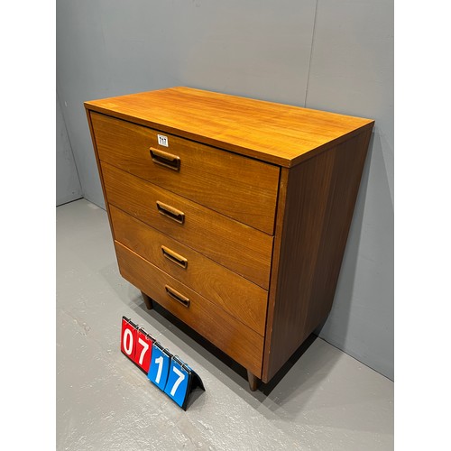 717 - Mid century teak chest of drawers