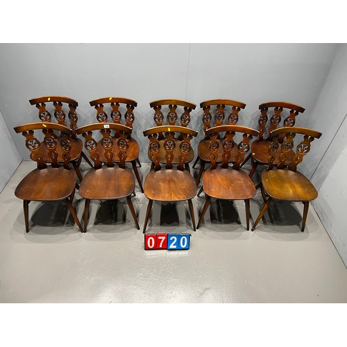 720 - 10x ercol fleur de lys chairs