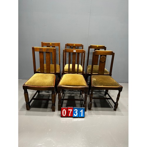 731 - 6x Oak dining chairs