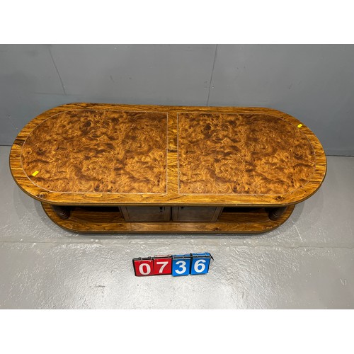 736 - Vintage coffee table + cupboard