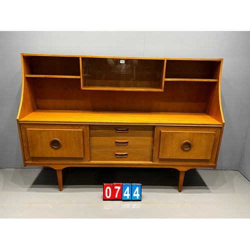 744 - Mid century teak sliding highboard