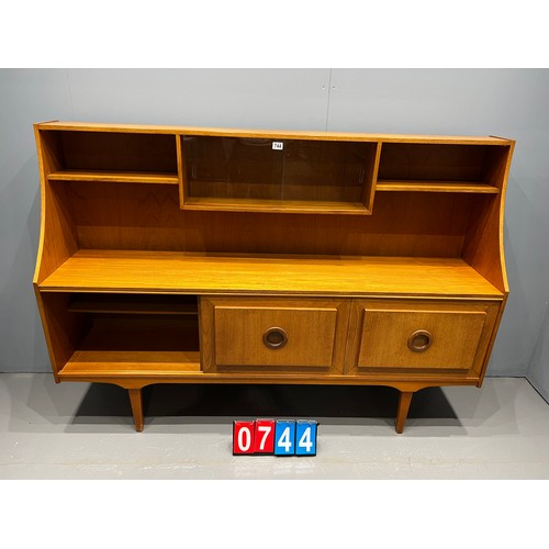 744 - Mid century teak sliding highboard