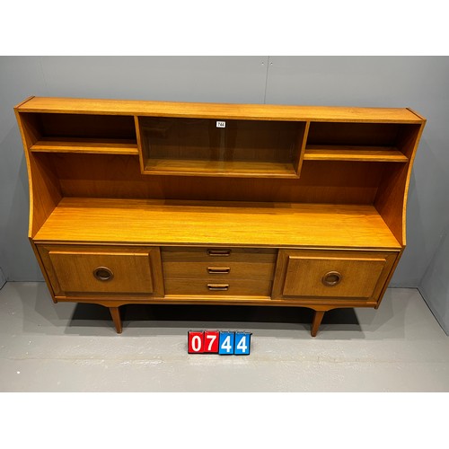 744 - Mid century teak sliding highboard