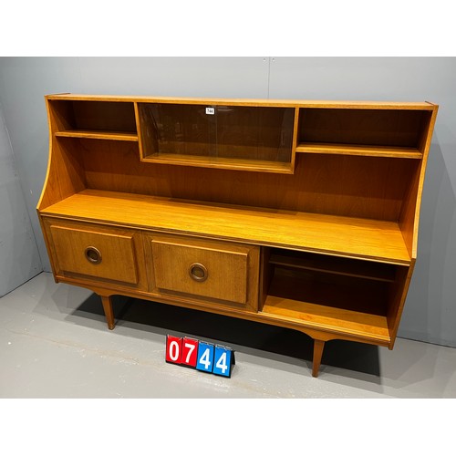 744 - Mid century teak sliding highboard