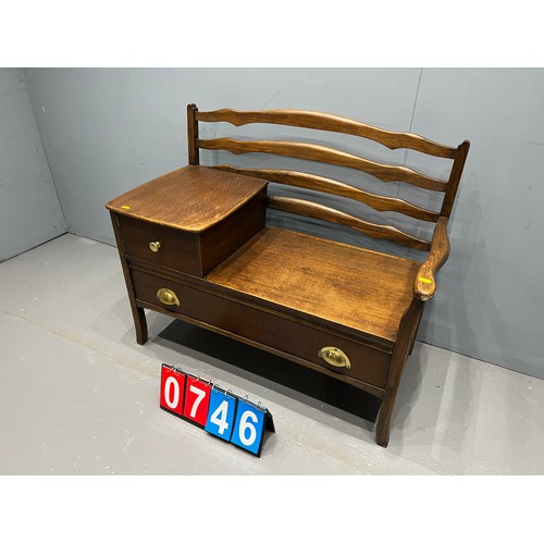 746 - Oak telephone seat