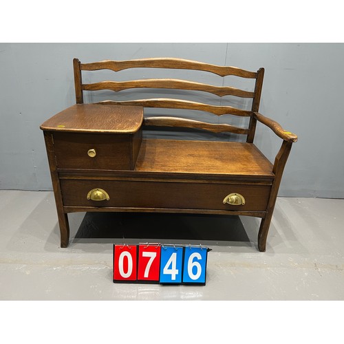 746 - Oak telephone seat