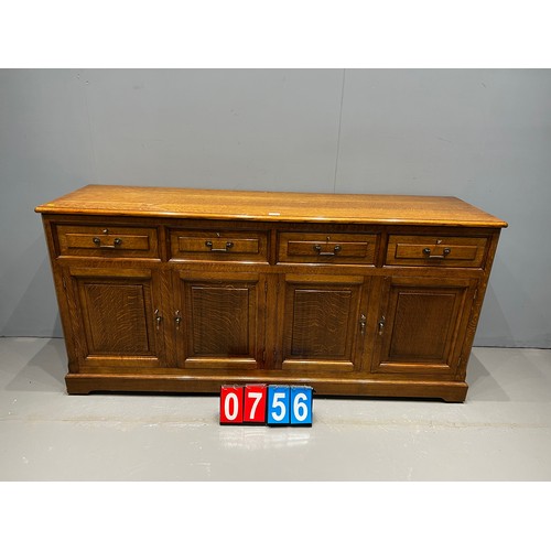 756 - Solid oak handmade sideboard good colour