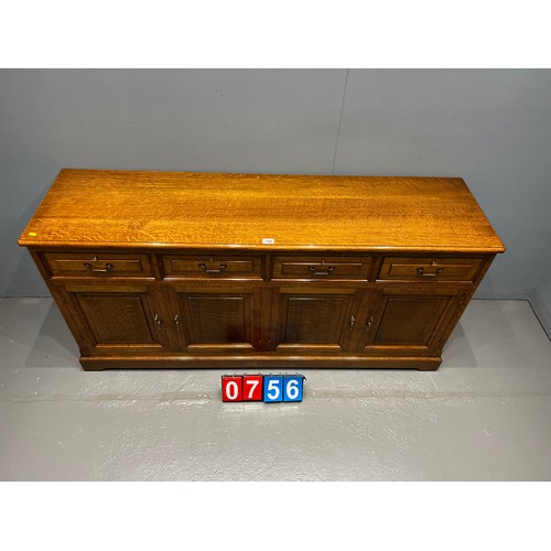 756 - Solid oak handmade sideboard good colour