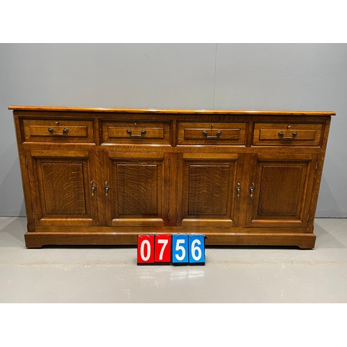 756 - Solid oak handmade sideboard good colour