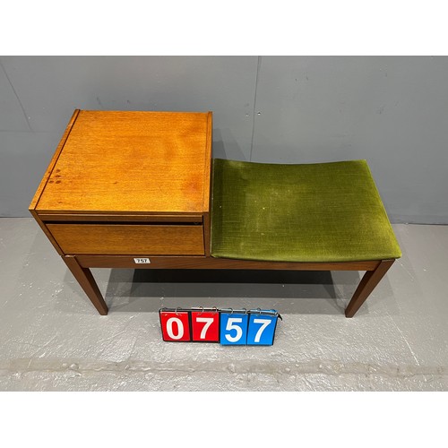 757 - Mid century chippy heath telephone table