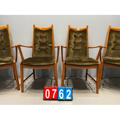 762 - 4x Mid century danish inspired arm chairs